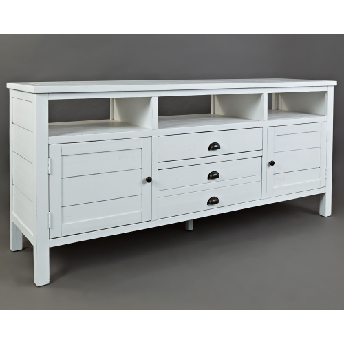 Artisan's Craft 70" TV Stand Media Console in Weathered White